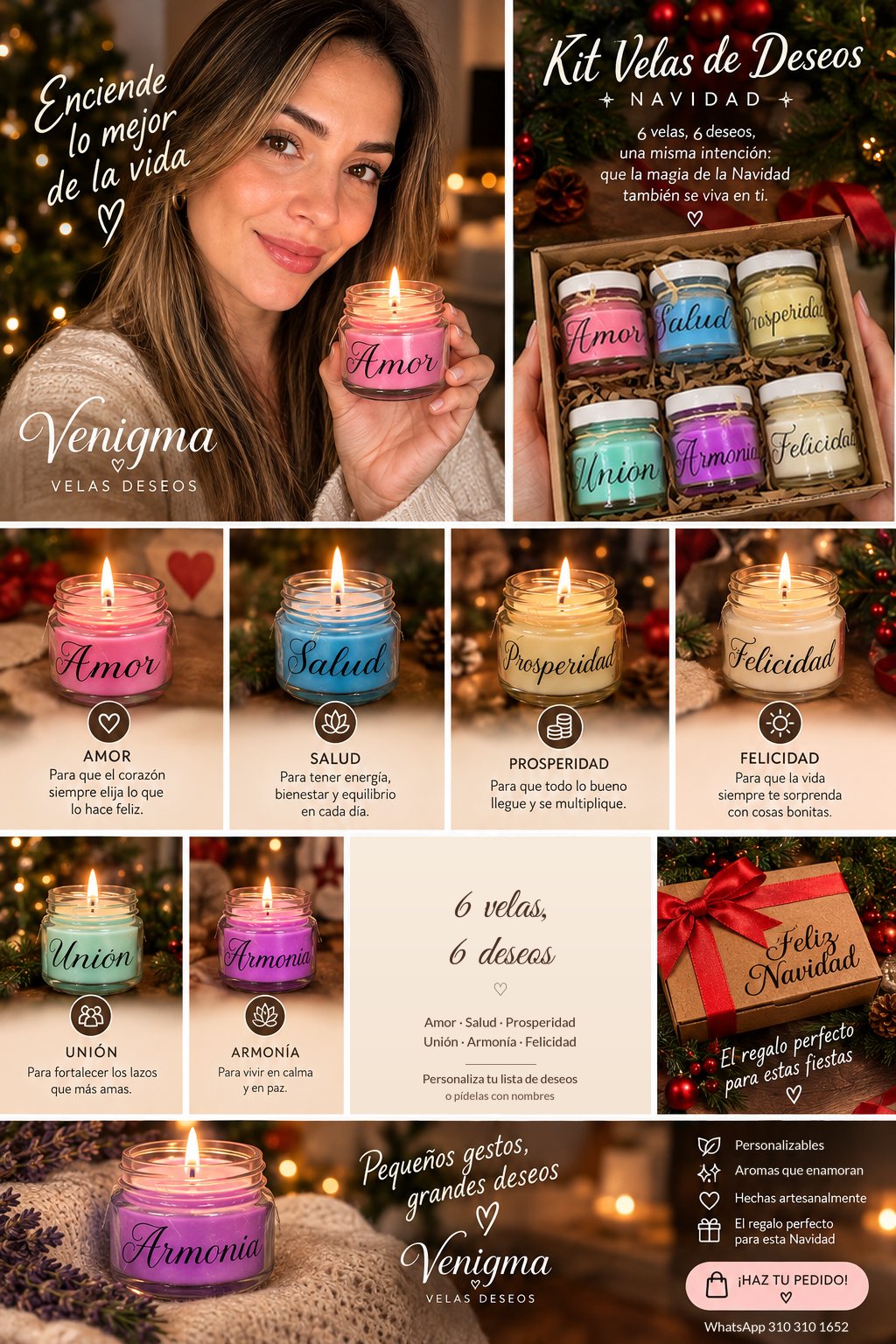 Kit Velas de Deseos con el significado de cada vela